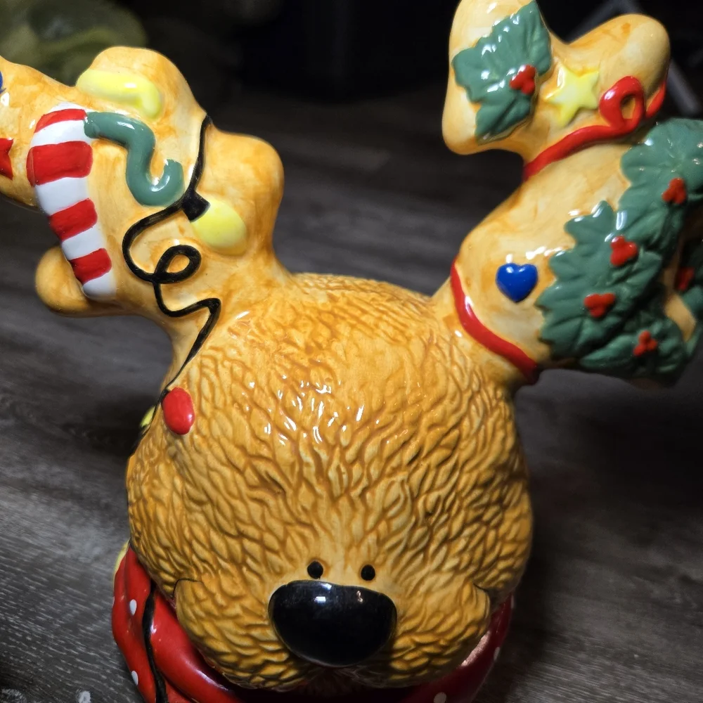 Vintage Christmas Reindeer Cookie Jar by M. Rupert for‎ Geo. Z. Lefton 1…